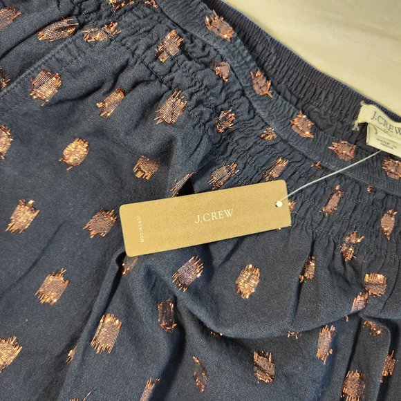 J.CREW Navy Blue Elastic Waist Pull On Skirt Size S Style L9747 97% Cotton NEW! - Picture 7 of 16